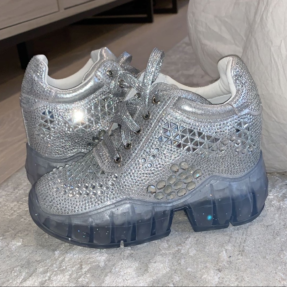 Anthony Wang Rhinestone Wedge Sneaker